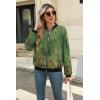 imageZeagoo Womens Bomber Jacket Casual Coat Zip Up Outerwear Windbreaker with Pockets SXXLGreen Print