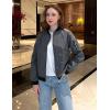 imageZeagoo Womens Bomber Jacket Casual Coat Zip Up Outerwear Windbreaker with Pockets SXXLGrey