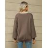 imageZeagoo Womens Striped Oversized Sweater 2024 Crew Neck Long Sleeve Knitted Color Block Casual Loose Pullover TopBlackbeige