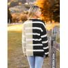 imageZeagoo Womens Striped Oversized Sweater 2024 Crew Neck Long Sleeve Knitted Color Block Casual Loose Pullover TopBlackbeige Stripe