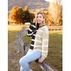 imageZeagoo Womens Striped Oversized Sweater 2024 Crew Neck Long Sleeve Knitted Color Block Casual Loose Pullover TopBlackbeige Stripe