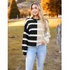 imageZeagoo Womens Striped Oversized Sweater 2024 Crew Neck Long Sleeve Knitted Color Block Casual Loose Pullover TopBlackbeige Stripe