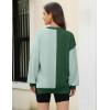 imageZeagoo Womens Striped Oversized Sweater 2024 Crew Neck Long Sleeve Knitted Color Block Casual Loose Pullover TopGreen Block