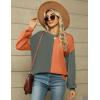 imageZeagoo Womens Striped Oversized Sweater 2024 Crew Neck Long Sleeve Knitted Color Block Casual Loose Pullover TopGreyorange