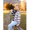 imageZeagoo Womens Striped Oversized Sweater 2024 Crew Neck Long Sleeve Knitted Color Block Casual Loose Pullover TopNavypurple Stripe