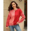 imageZeagoo Womens Striped Oversized Sweater 2024 Crew Neck Long Sleeve Knitted Color Block Casual Loose Pullover TopPeachred