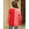imageZeagoo Womens Striped Oversized Sweater 2024 Crew Neck Long Sleeve Knitted Color Block Casual Loose Pullover TopPeachred