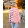 imageZeagoo Womens Striped Oversized Sweater 2024 Crew Neck Long Sleeve Knitted Color Block Casual Loose Pullover TopPinkpurple Stripe