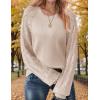 imageZeagoo Womens Sweaters 2024 Long Sleeve Crew Neck Lightweight Pullover Knitted Fall Fashion TopsApricot