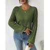 imageZeagoo Womens Sweaters 2024 Long Sleeve Crew Neck Lightweight Pullover Knitted Fall Fashion TopsArmy Green