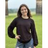 imageZeagoo Womens Sweaters 2024 Long Sleeve Crew Neck Lightweight Pullover Knitted Fall Fashion TopsBlack