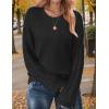 imageZeagoo Womens Sweaters 2024 Long Sleeve Crew Neck Lightweight Pullover Knitted Fall Fashion TopsBlack