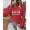 imageZeagoo Womens Sweaters 2024 Long Sleeve Crew Neck Lightweight Pullover Knitted Fall Fashion TopsSd Red Tree