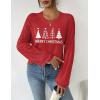 imageZeagoo Womens Sweaters 2024 Long Sleeve Crew Neck Lightweight Pullover Knitted Fall Fashion TopsSd Red Tree