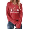 imageZeagoo Womens Sweaters 2024 Long Sleeve Crew Neck Lightweight Pullover Knitted Fall Fashion TopsSd Red Tree
