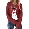 imageZeagoo Womens Sweaters 2024 Long Sleeve Crew Neck Lightweight Pullover Knitted Fall Fashion TopsSd Snowman