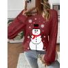 imageZeagoo Womens Sweaters 2024 Long Sleeve Crew Neck Lightweight Pullover Knitted Fall Fashion TopsSd Snowman