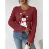 imageZeagoo Womens Sweaters 2024 Long Sleeve Crew Neck Lightweight Pullover Knitted Fall Fashion TopsSd Snowman
