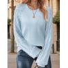 imageZeagoo Womens Sweaters 2024 Long Sleeve Crew Neck Lightweight Pullover Knitted Fall Fashion TopsSky Blue