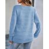 imageZeagoo Womens Sweaters Cute Long Sleeve Off The Shoulder Pullover Tops Hollow Out Crochet Dressy Casual OutfitsAbaby Blue