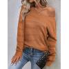 imageZeagoo Womens Sweaters Cute Long Sleeve Off The Shoulder Pullover Tops Hollow Out Crochet Dressy Casual OutfitsAbrown