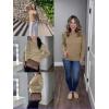 imageZeagoo Womens Sweaters Cute Long Sleeve Off The Shoulder Pullover Tops Hollow Out Crochet Dressy Casual OutfitsAkhaki