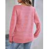 imageZeagoo Womens Sweaters Cute Long Sleeve Off The Shoulder Pullover Tops Hollow Out Crochet Dressy Casual OutfitsAlight Pink