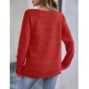 imageZeagoo Womens Sweaters Cute Long Sleeve Off The Shoulder Pullover Tops Hollow Out Crochet Dressy Casual OutfitsAred