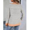 imageZeagoo Womens Sweaters Cute Long Sleeve Off The Shoulder Pullover Tops Hollow Out Crochet Dressy Casual OutfitsGray Stripe