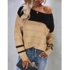 imageZeagoo Womens Sweaters Cute Long Sleeve Off The Shoulder Pullover Tops Hollow Out Crochet Dressy Casual OutfitsMocha Brownblack