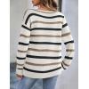 imageZeagoo Womens Sweaters Cute Long Sleeve Off The Shoulder Pullover Tops Hollow Out Crochet Dressy Casual OutfitsStripe 1