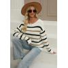 imageZeagoo Womens Sweaters Cute Long Sleeve Off The Shoulder Pullover Tops Hollow Out Crochet Dressy Casual OutfitsStripe 1