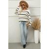 imageZeagoo Womens Sweaters Cute Long Sleeve Off The Shoulder Pullover Tops Hollow Out Crochet Dressy Casual OutfitsStripe 1