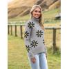 imageZeagoo Womens Turtleneck Sweater 2024 Fall Winter Chunky Knitted Pullover High Low Hem Trendy Basic Jumper TopApricot Flower
