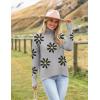 imageZeagoo Womens Turtleneck Sweater 2024 Fall Winter Chunky Knitted Pullover High Low Hem Trendy Basic Jumper TopApricot Flower