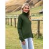 imageZeagoo Womens Turtleneck Sweater 2024 Fall Winter Chunky Knitted Pullover High Low Hem Trendy Basic Jumper TopArmy Green