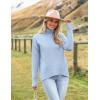imageZeagoo Womens Turtleneck Sweater 2024 Fall Winter Chunky Knitted Pullover High Low Hem Trendy Basic Jumper TopBlue