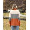 imageZeagoo Womens Turtleneck Sweater 2024 Fall Winter Chunky Knitted Pullover High Low Hem Trendy Basic Jumper TopColorblock Orange