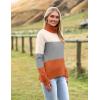 imageZeagoo Womens Turtleneck Sweater 2024 Fall Winter Chunky Knitted Pullover High Low Hem Trendy Basic Jumper TopColorblock Orange