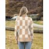 imageZeagoo Womens Turtleneck Sweater 2024 Fall Winter Chunky Knitted Pullover High Low Hem Trendy Basic Jumper TopKhakiplaid