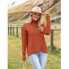 imageZeagoo Womens Turtleneck Sweater 2024 Fall Winter Chunky Knitted Pullover High Low Hem Trendy Basic Jumper TopOrange