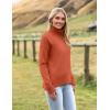imageZeagoo Womens Turtleneck Sweater 2024 Fall Winter Chunky Knitted Pullover High Low Hem Trendy Basic Jumper TopOrange