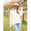 imageZeagoo Womens Turtleneck Sweater 2024 Fall Winter Chunky Knitted Pullover High Low Hem Trendy Basic Jumper TopWhite
