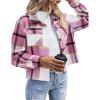 imageZeagoo Flannels for Women Cropped Shacket Jacket Fashion Plaid Button Down Shirt 2025 Fall Coat TopsYdl5