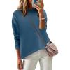 imageZeagoo Sweaters for Women Fall Outfits Trendy 2024 Long Sleeve Crew Neck Knit Pullover Sweater TopsBsolid Blue Long Sleeve