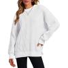 imageZeagoo Women 2024 Winter Oversized Sweater Crew Neck Long Sleeve Color Block Pullover Rib Knit Blouse Tops XS2XLAll White