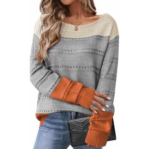 imageZeagoo Womens Sweaters Cute Long Sleeve Off The Shoulder Pullover Tops Hollow Out Crochet Dressy Casual OutfitsPat1