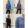 imageZeagoo 3 Pack Long Sleeve Shirts for Women Casual Soft Crewneck Basic Tee Tops Fall Outfit ClothesBlackbluemaroon