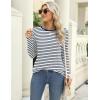imageZeagoo 3 Pack Long Sleeve Shirts for Women Casual Soft Crewneck Basic Tee Tops Fall Outfit ClothesStripe Navyblackcream