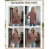 imageZeagoo Tops for Women 3 Pack 34 Sleeve Crewneck Cute Basics Tees Casual Fashion Spring Summer T Shirts Business Work Tee TopBlackapricotcoffee